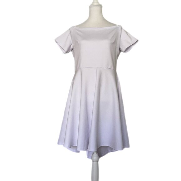 Sarin Mathews White Off The Shoulder Short Sleeve High Low Cocktail Dress XL - Picture 1 of 6